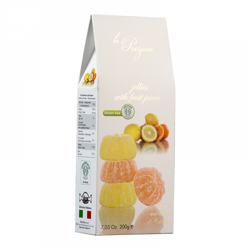 желейные конфеты с фруктовым соком апельсин и лимон LE PREZIOSE 200г
