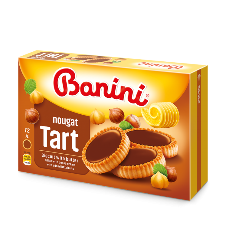 тарталетки с кремом какао и фундуком TART NOUGAT BANINI 210г Сладости, печенье