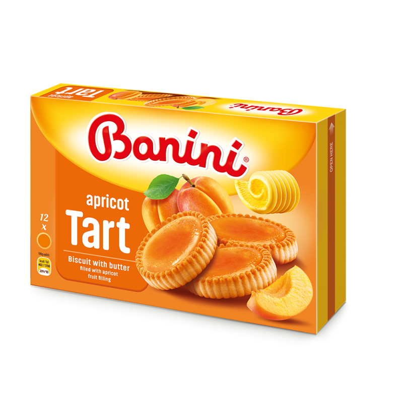 tartlets with apricot filling TART APRICOT BANINI 210g Sweets, cookies