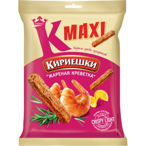 Сухарики со вкусом жареных креветок Кириешки Maxi 60г