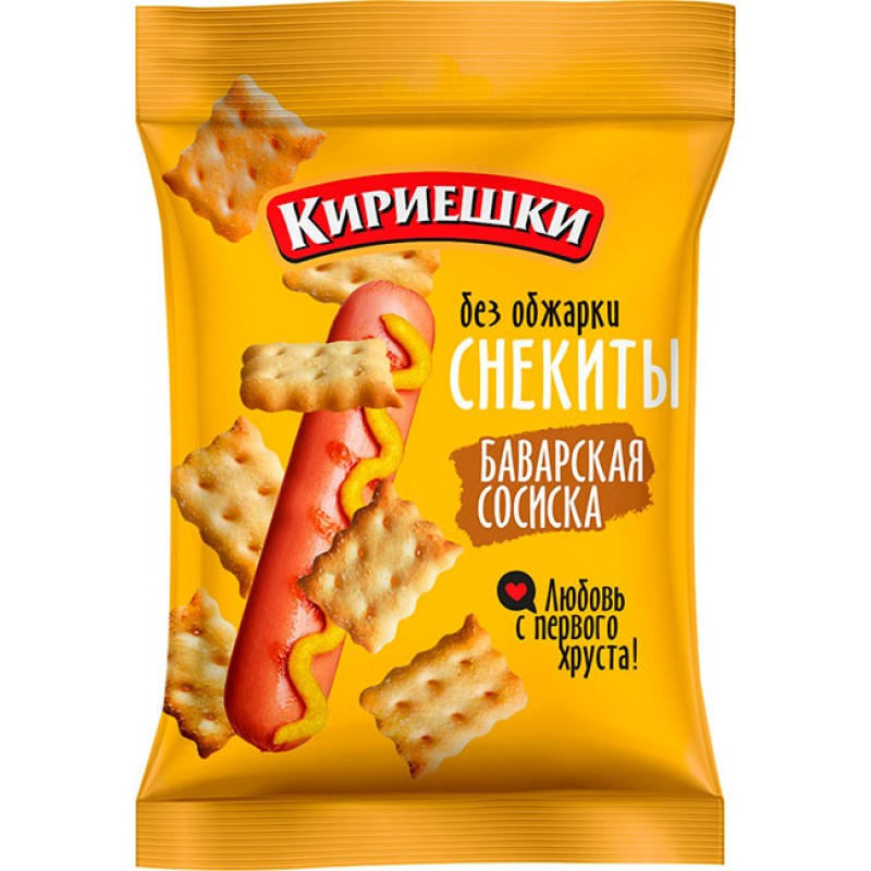 Snacks "Bavarian sausage" KIRIESHKI 60g Snacks, chips