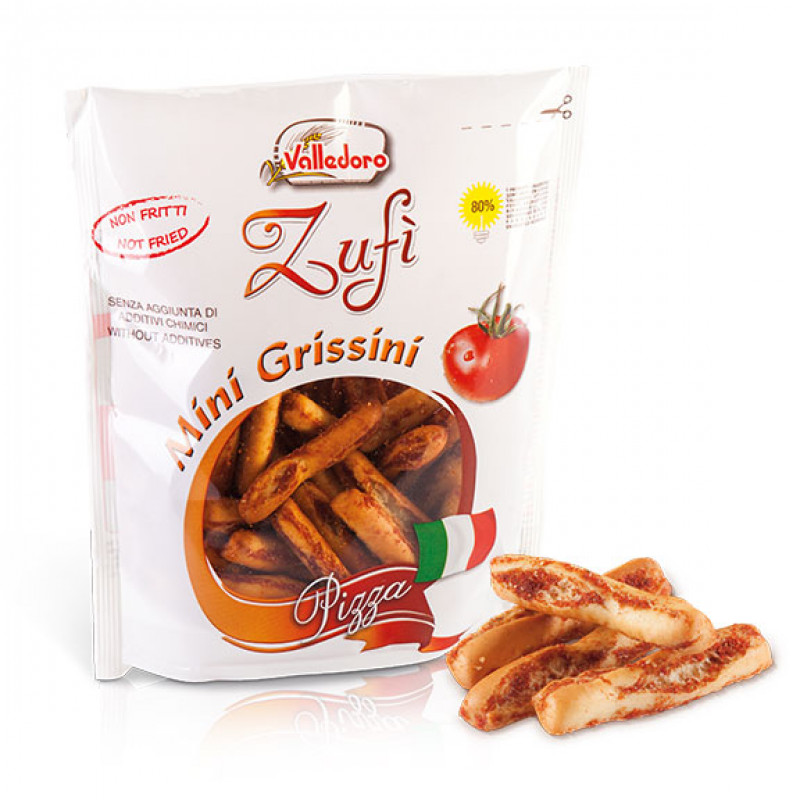 Mini Grissini Zufì Pizza VALLEDORO 100g Snacks, chips