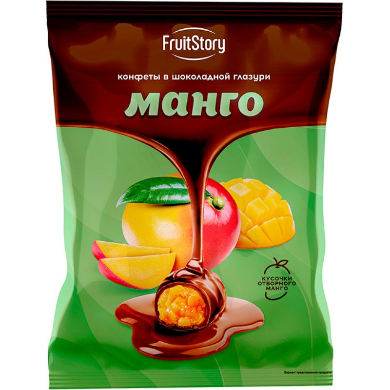 Candies Mango in chocolate glaze FRUIT STORY 500g 4600452024577