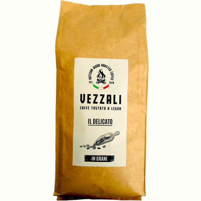 Grain coffee roasted on wood "IL Delicato" Vezzali 1kg Tea and coffee
